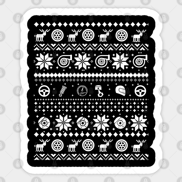 Car Enthusiast Christmas Sweater Sticker by cowtown_cowboy